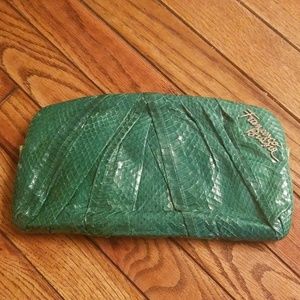 Francesco Biasia snake skin clutch